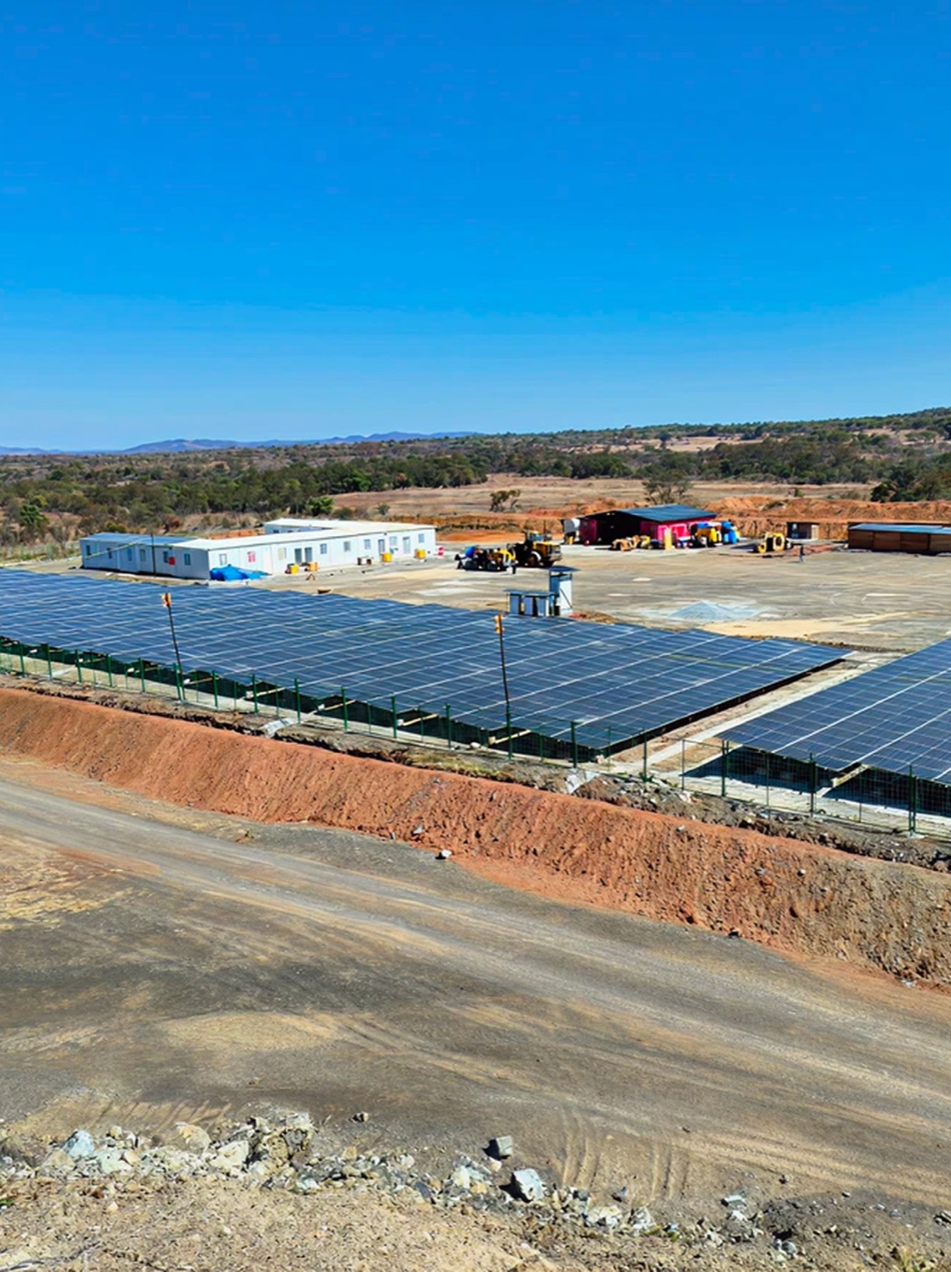 Solar array installation at Zimbabwe Gweru Chromite Mine